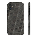 D23 Coal Grey French Bulldog iPhone Tough Case 11, 11Pro, 11Pro Max, X, XS, XR, XS MAX, 8, 7, 6 Impact Resistant