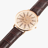 PEACE watch 24 languages on hour marks - beige/brown letters
