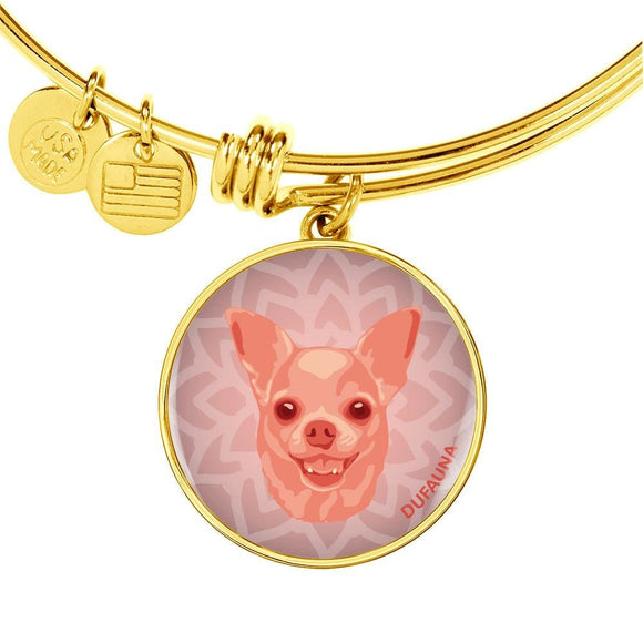 Coral Pink Chihuahua Bangle Bracelet D1 - Dufauna - Topfauna