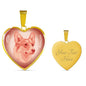Coral Pink Corgi Profile Heart Necklace D12 - Dufauna - Topfauna