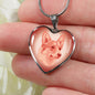 Coral Pink Corgi Profile Heart Necklace D12 - Dufauna - Topfauna