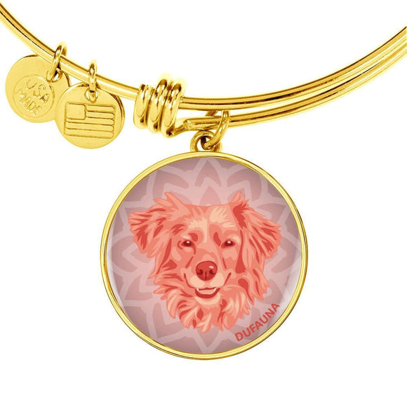 Coral Pink Dog Bangle Bracelet D1 - Dufauna - Topfauna