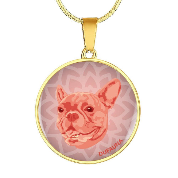Coral Pink French Bulldog Necklace D1 - Dufauna - Topfauna