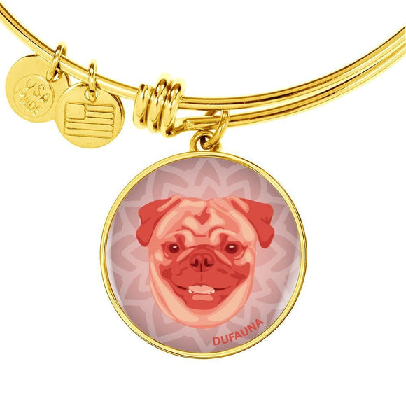 Coral Pink Pug Bangle Bracelet D1 - Dufauna - Topfauna