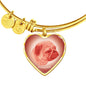 Coral Pink Pug Profile Heart Bangle Bracelet D12 - Dufauna - Topfauna