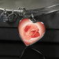 Coral Pink Pug Profile Heart Bangle Bracelet D12 - Dufauna - Topfauna
