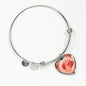Coral Pink Pug Profile Heart Bangle Bracelet D12 - Dufauna - Topfauna