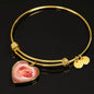 Coral Pink Pug Profile Heart Bangle Bracelet D12 - Dufauna - Topfauna