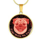 Coral Pink/black Pugs Make Me Smile Necklace D19 - Dufauna - Topfauna
