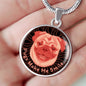 Coral Pink/black Pugs Make Me Smile Necklace D19 - Dufauna - Topfauna