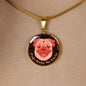 Coral Pink/black Pugs Make Me Smile Necklace D19 - Dufauna - Topfauna