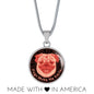 Coral Pink/black Pugs Make Me Smile Necklace D19 - Dufauna - Topfauna