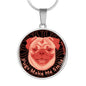 Coral Pink/black Pugs Make Me Smile Necklace D19 - Dufauna - Topfauna