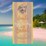 Dachshund Beach Towel Smile Earthy Tone Colors 30 X 60 Or 36 X 72 - Dufauna - Topfauna