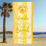 Dachshund Beach Towel Smile Yellow 30 X 60 Or 36 X 72 - Dufauna - Topfauna