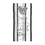 Dog Beach Towel Smile White/black 30 X 60 Or 36 X 72 - Dufauna - Topfauna