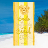 Dog Beach Towel Smile Yellow 30 X 60 Or 36 X 72 - Dufauna - Topfauna