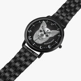 Grey/Black Chihuahua smile Instafamous Steel Strap Quartz watch