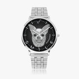Grey/Black Chihuahua smile Instafamous Steel Strap Quartz watch