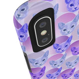 D23 Purple Blue Cat iPhone Tough Case 11, 11Pro, 11Pro Max, X, XS, XR, XS MAX, 8, 7, 6 Impact Resistant