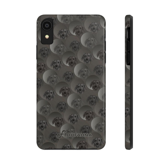 D23 Coal Grey Dachshund iPhone Tough Case 11, 11Pro, 11Pro Max, X, XS, XR, XS MAX, 8, 7, 6 Impact Resistant