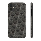 D23 Coal Grey Pug iPhone Tough Case 11, 11Pro, 11Pro Max, X, XS, XR, XS MAX, 8, 7, 6 Impact Resistant