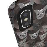 D23 Black Grey Chihuahua iPhone Tough Case 11, 11Pro, 11Pro Max, X, XS, XR, XS MAX, 8, 7, 6 Impact Resistant