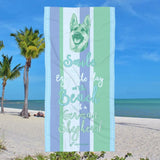 German Shepherd Beach Towel Smile Turquoise 30 X 60 Or 36 X 72 - Dufauna - Topfauna