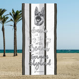 German Shepherd Beach Towel Smile White/black 30 X 60 Or 36 X 72 - Dufauna - Topfauna