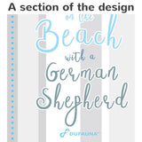 German Shepherd Beach Towel Smile White/light Grey 30 X 60 Or 36 X 72 - Dufauna - Topfauna