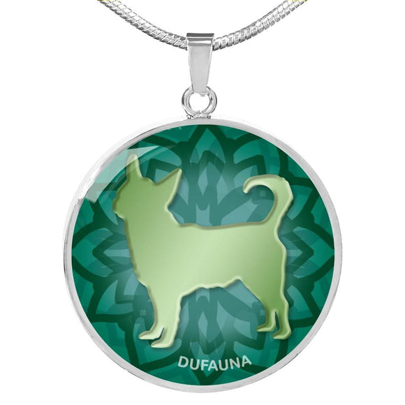 Green Chihuahua Silhouette Necklace D18 - Dufauna - Topfauna