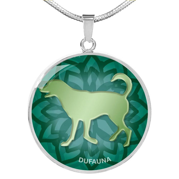 Green Dog Silhouette Necklace D18 - Dufauna - Topfauna
