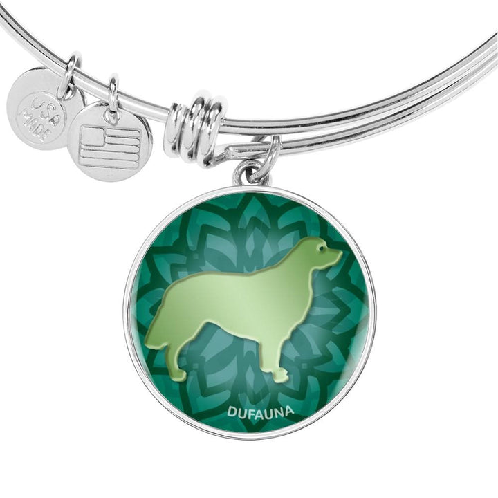 Green Golden Retriever Silhouette Bangle Bracelet D18 - Dufauna - Topfauna