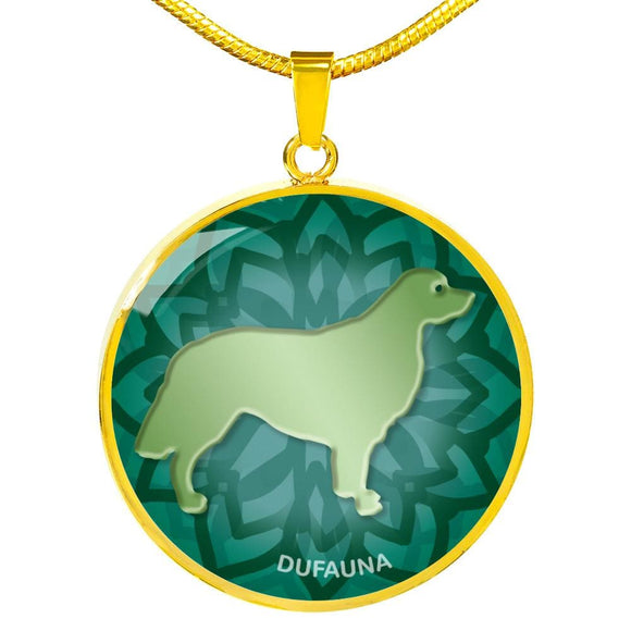Green Golden Retriever Silhouette Necklace D18 - Dufauna - Topfauna