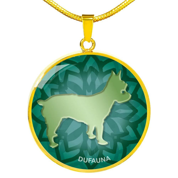 Green Yorkie Silhouette Necklace D18 - Dufauna - Topfauna