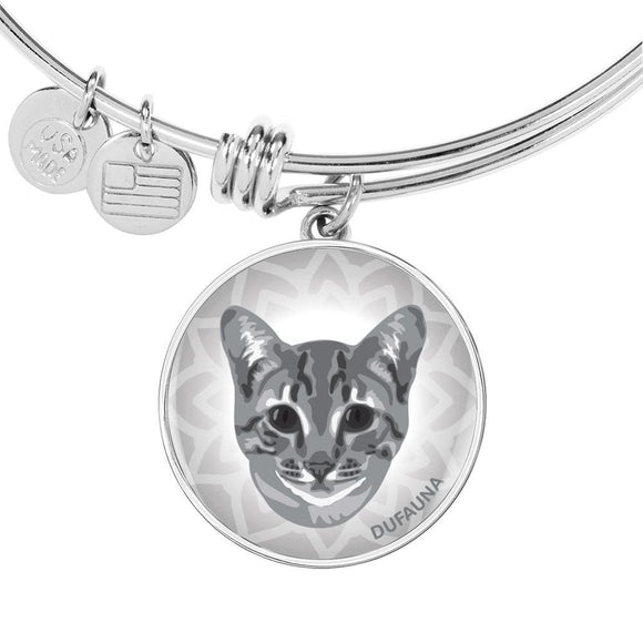 Grey Cat Bangle Bracelet D1 - Dufauna - Topfauna