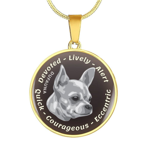 Grey Chihuahua Characteristics Necklace D20 - Dufauna - Topfauna