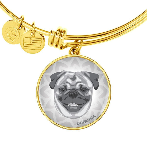 Grey Pug Bangle Bracelet D1 - Dufauna - Topfauna