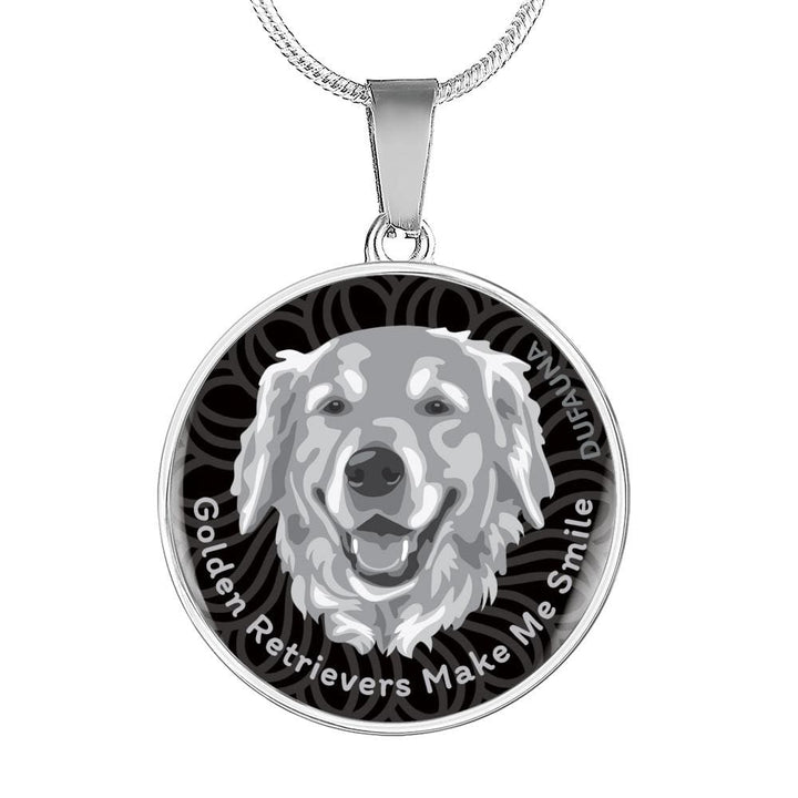 Grey/black Golden Retrievers Make Me Smile Necklace D19 - Dufauna - Topfauna