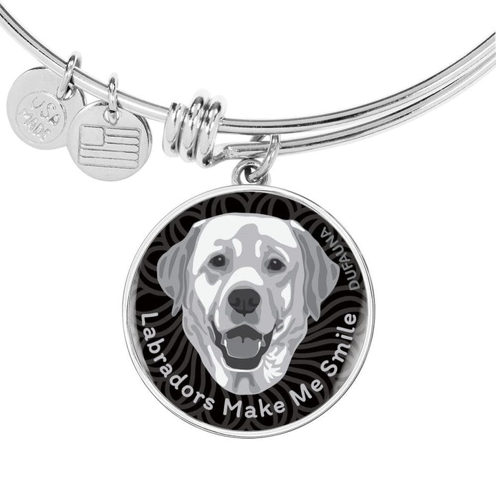 Grey/black Labradors Make Me Smile Bangle Bracelet D19 - Dufauna - Topfauna