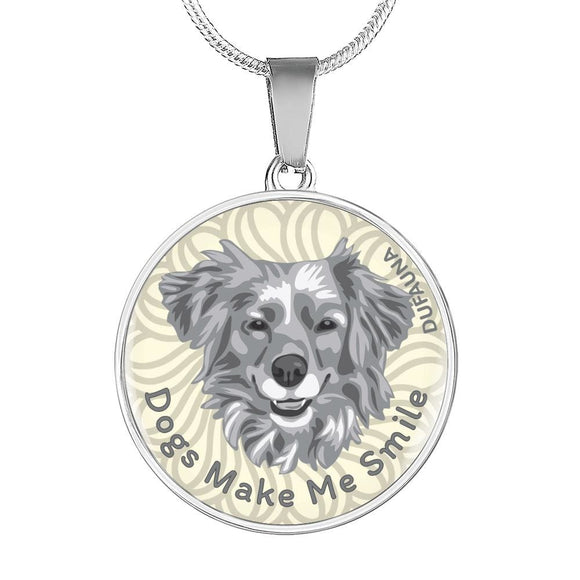 Grey/white Dogs Make Me Smile Necklace D19 - Dufauna - Topfauna
