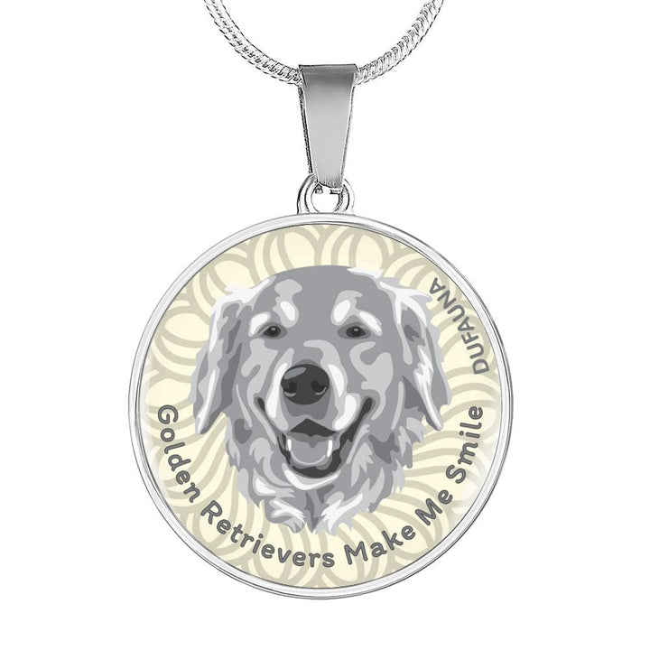 Grey/white Golden Retrievers Make Me Smile Necklace D19 - Dufauna - Topfauna