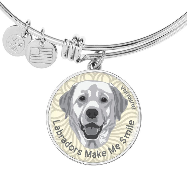 Grey/white Labradors Make Me Smile Bangle Bracelet D19 - Dufauna - Topfauna