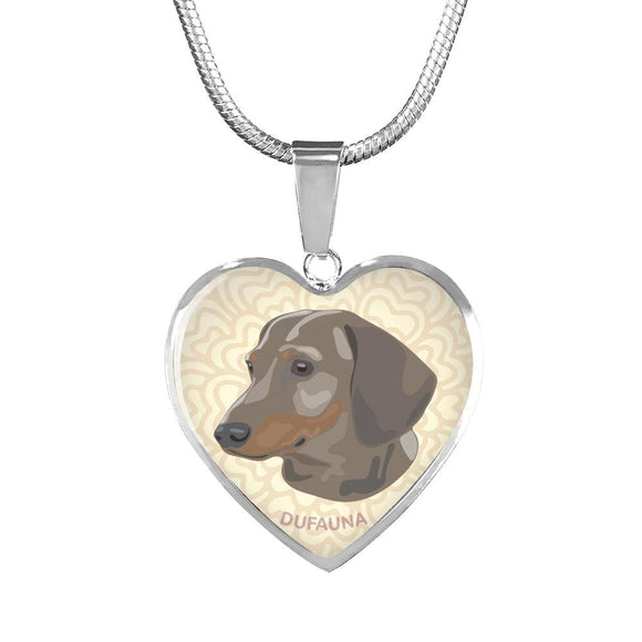 Isabella And Tan Coat Dachshund Ivory White Heart Necklace D15 - Dufauna - Topfauna