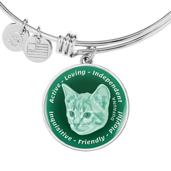 Mint Cat Characteristics Bangle Bracelet D20 - Dufauna - Topfauna