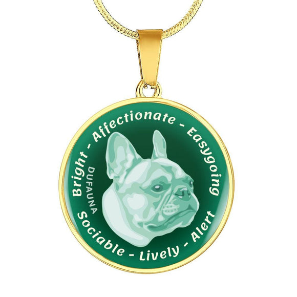 Mint French Bulldog Characteristics Necklace D20 - Dufauna - Topfauna