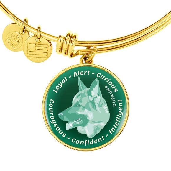Mint German Shepherd Characteristics Bangle Bracelet D20 - Dufauna - Topfauna