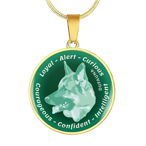 Mint German Shepherd Characteristics Necklace D20 - Dufauna - Topfauna