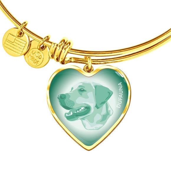 Mint Labrador Profile Heart Bangle Bracelet D12 - Dufauna - Topfauna