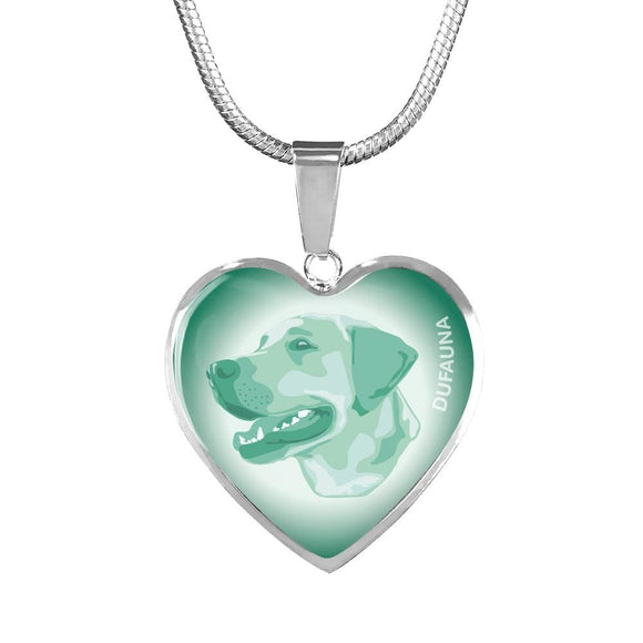 Mint Labrador Profile Heart Necklace D12 - Dufauna - Topfauna